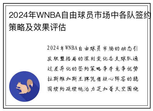 2024年WNBA自由球员市场中各队签约策略及效果评估